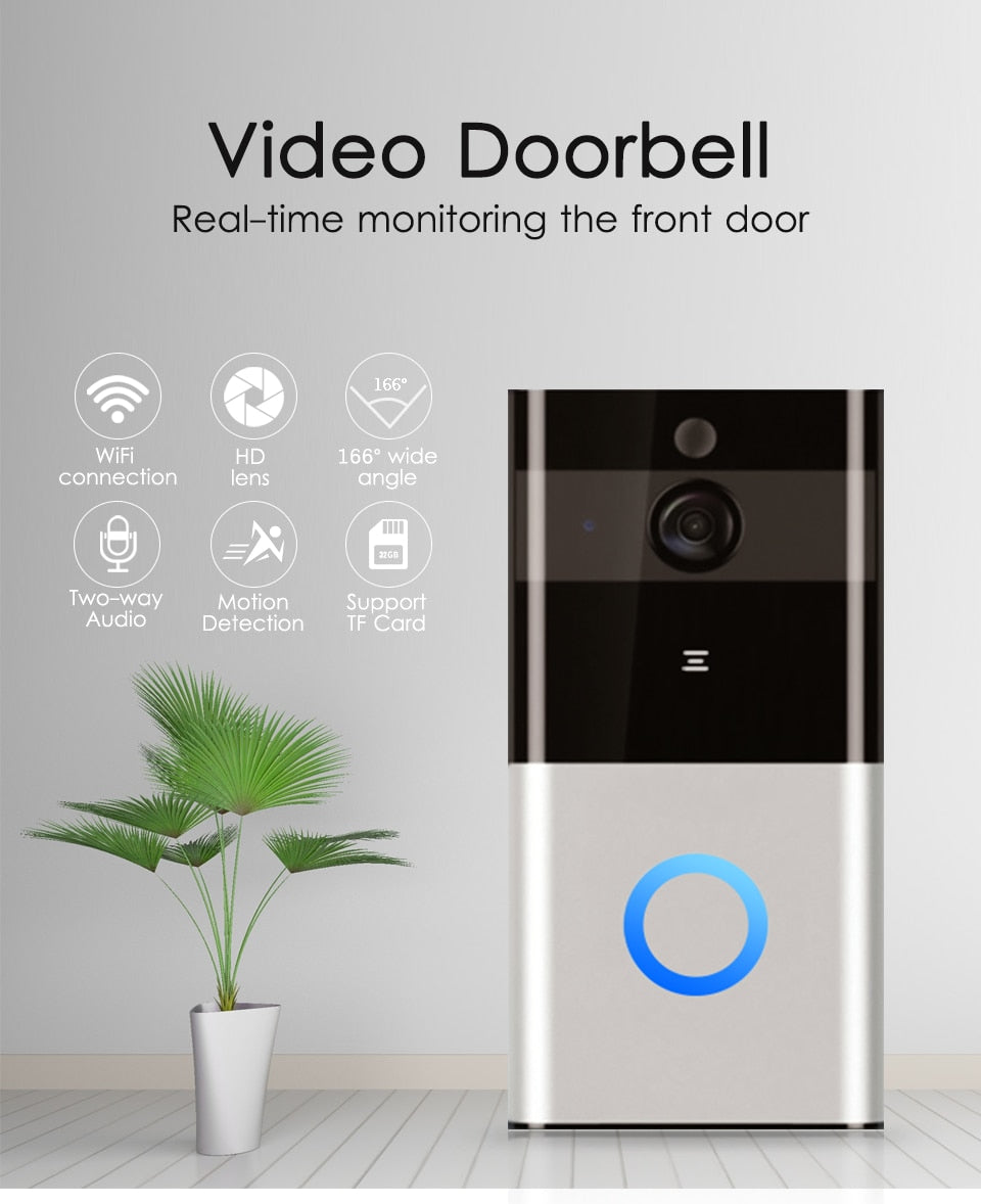 720P WiFi Video Doorbell with Motion Detection